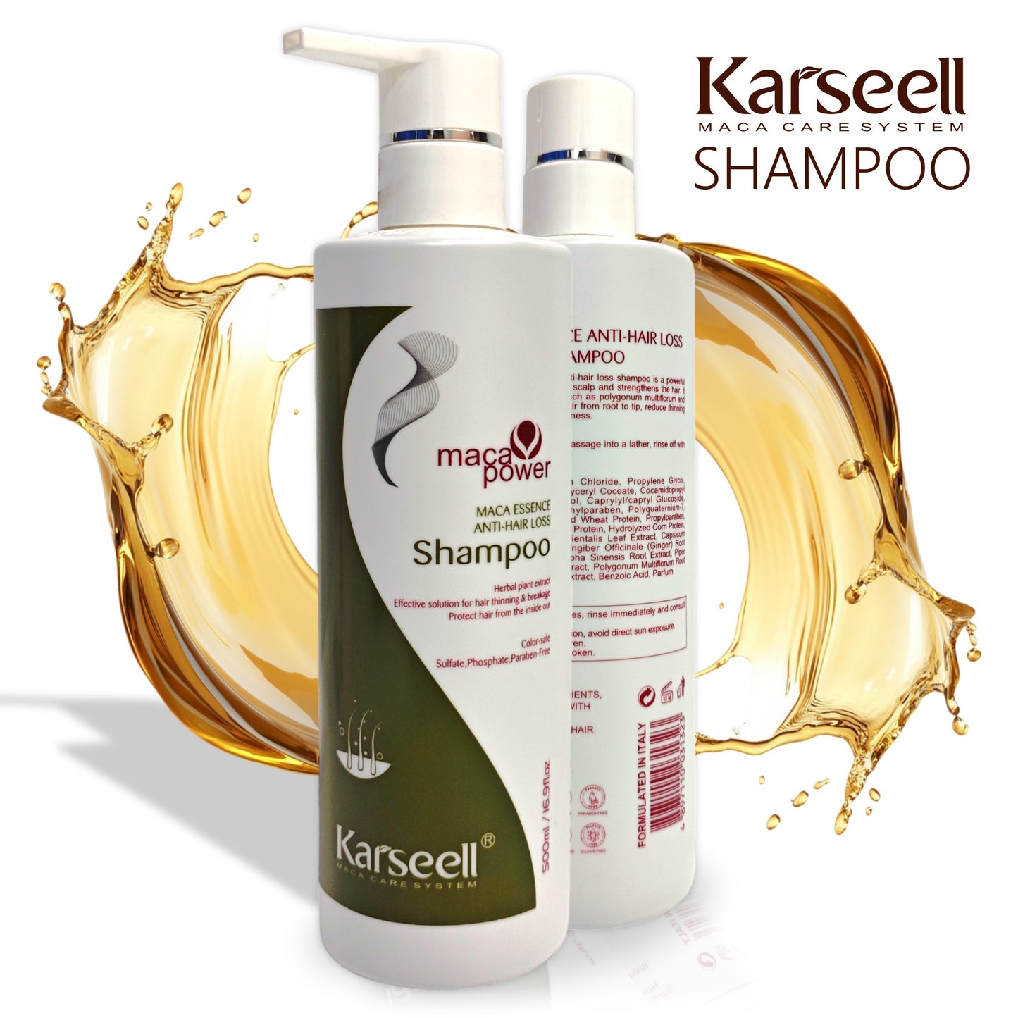 Karseell Shampoo Hidratante 500 ml Plantas Herbales Maca Original