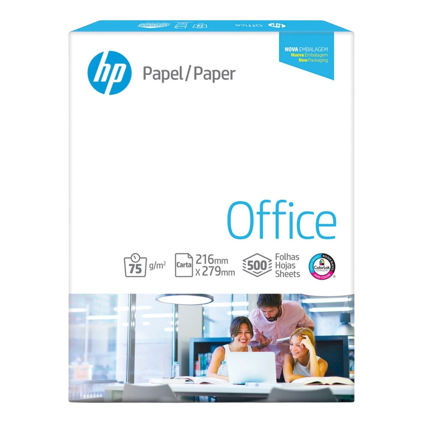 Resma De Papel Bond Carta HP De 500 Hojas / 216x279mm