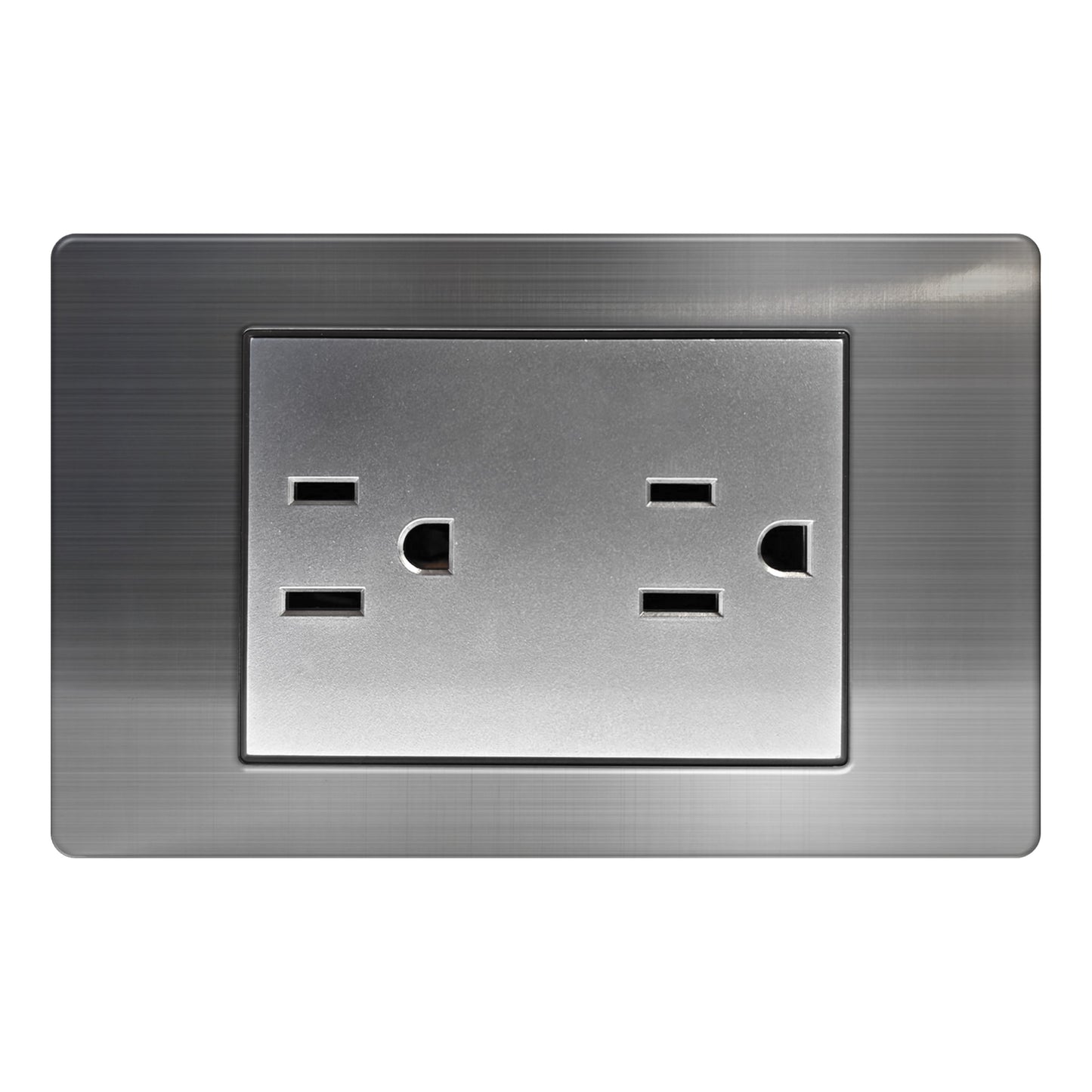 Toma Corriente Doble Ferco Polarizado Metálico 120v / 15a