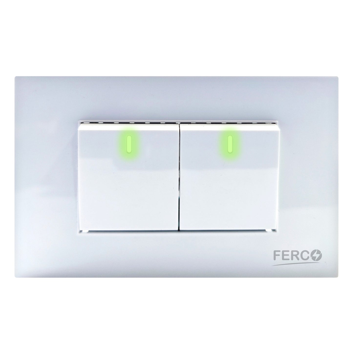 Interruptor / Apagador Ferco Doble Blanco Luminiscente 120v