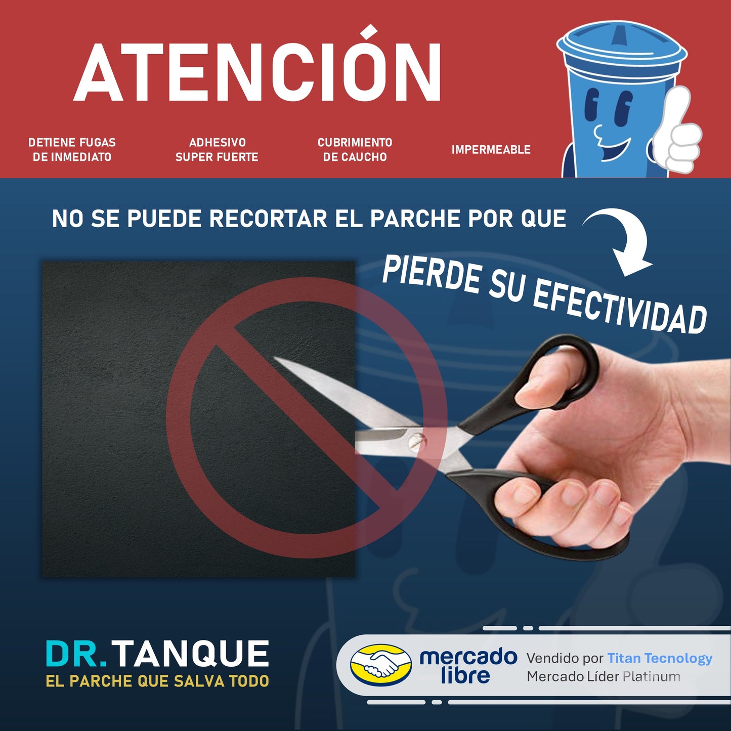 Parche Autoadhesivo para Tanques / Piscinas / Tuberías / Colchones