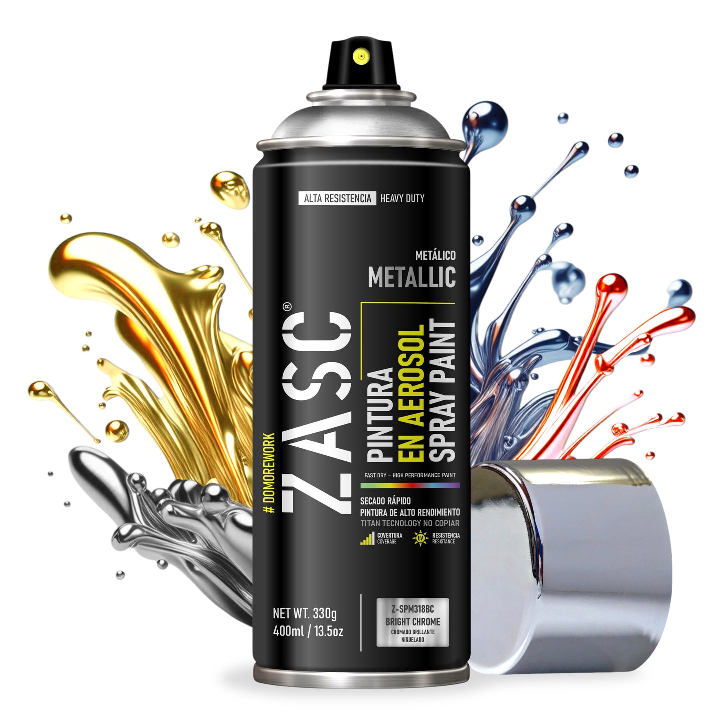 Pintura En Spray / Aerosol Zasc Colores Metálicos 400ml
