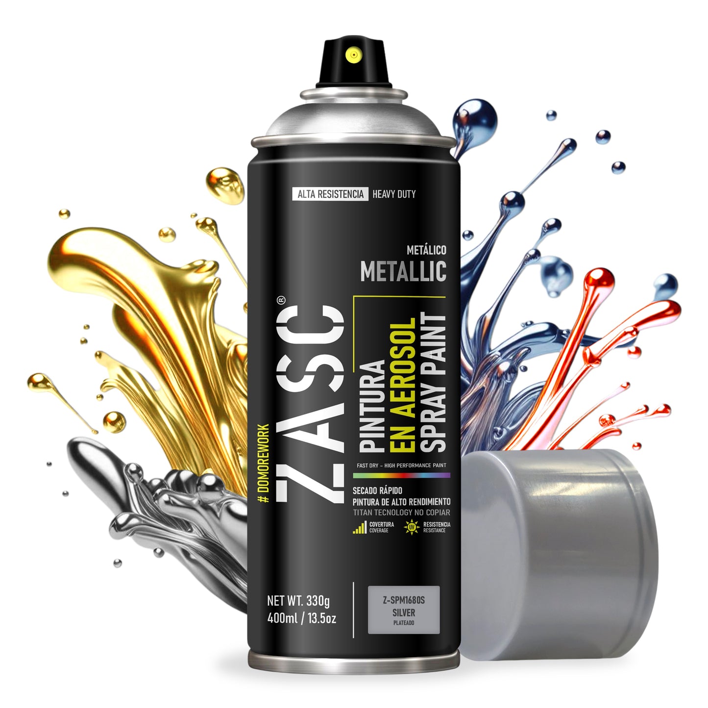 Pintura En Spray / Aerosol Zasc Colores Metálicos 400ml