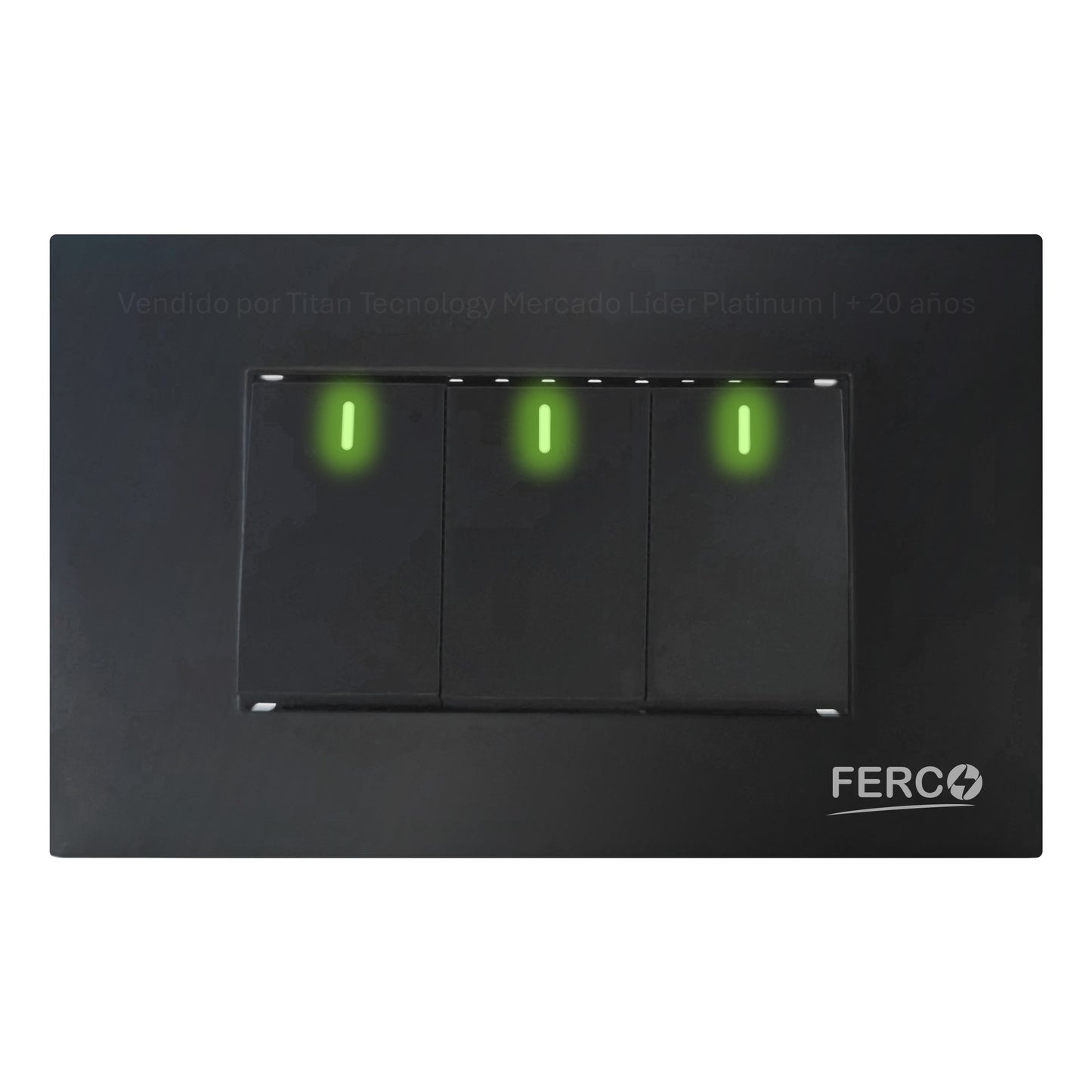 Interruptor / Apagador Ferco Triple Negro Luminiscente 120v