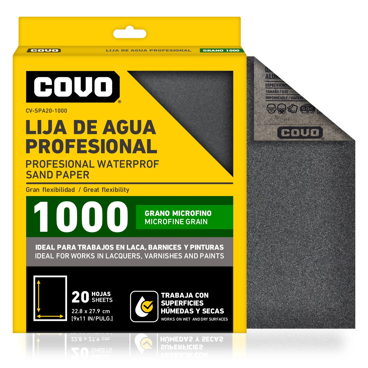 Paquete De Lija De Agua Covo Profesional 20 Unidades Varias Medidas