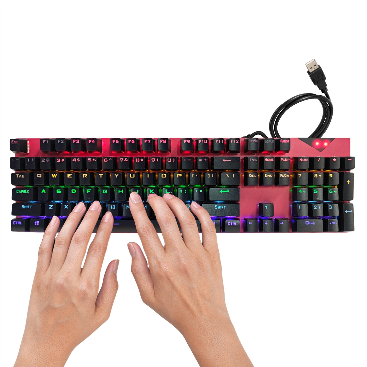 Teclado Mecánico Gamer Hot Swap Red USB Led RGB Switch Azul