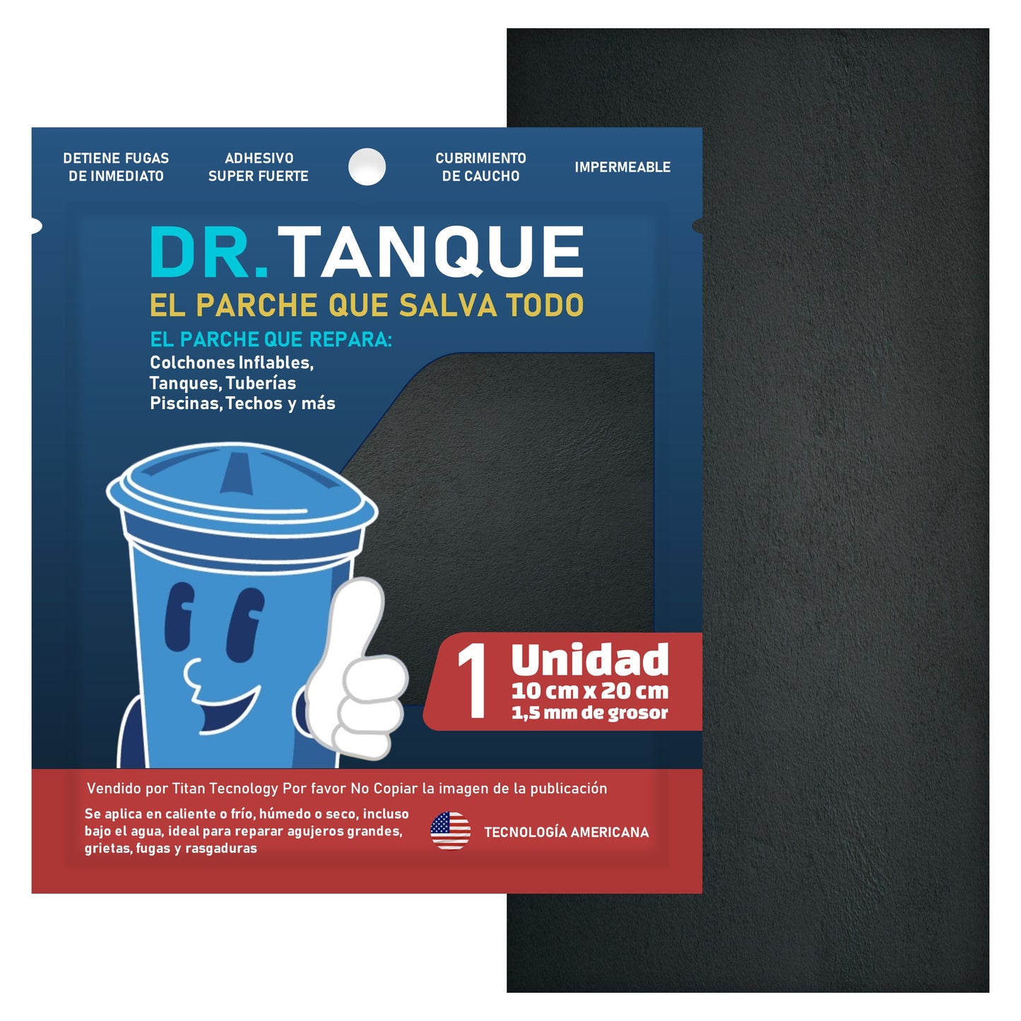 Parche Autoadhesivo para Tanques / Piscinas / Tuberías / Colchones