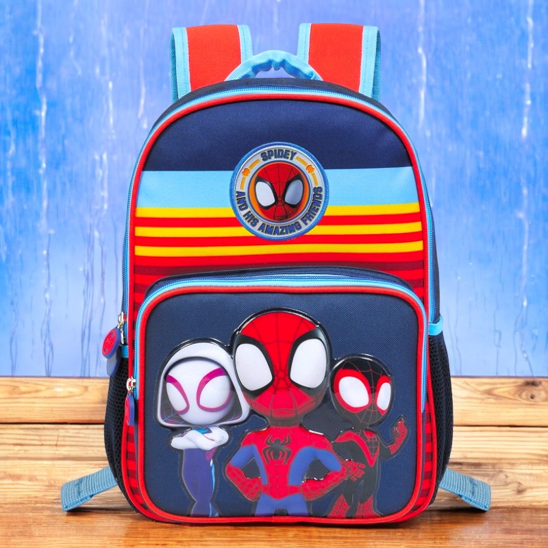 Combo Morral + Lonchera + Cartuchera Capi Spidey And Friends