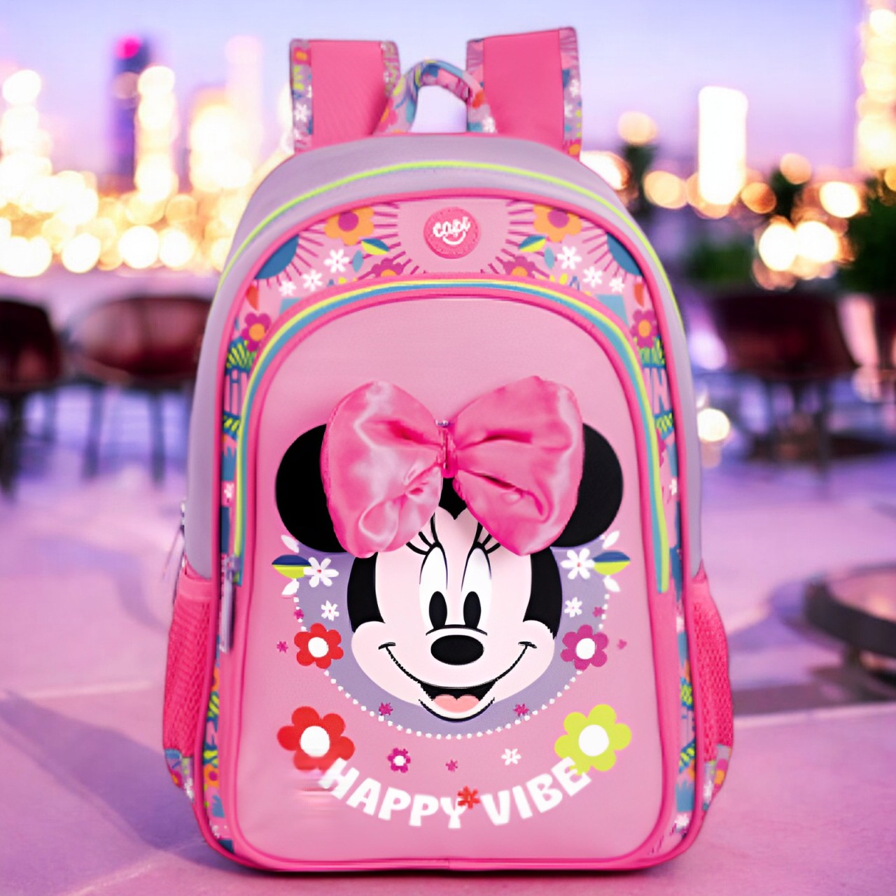 Combo Morral + Cartuchera + Lonchera Minnie Mouse Disney