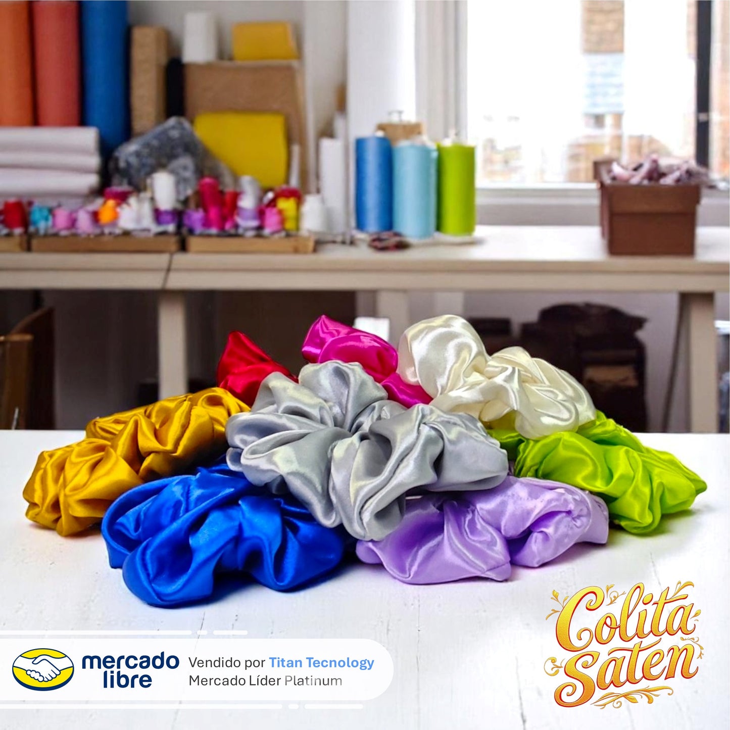 Scrunchies / Colita / Moñera / Moño De Satén - Pack De 3 Unidades