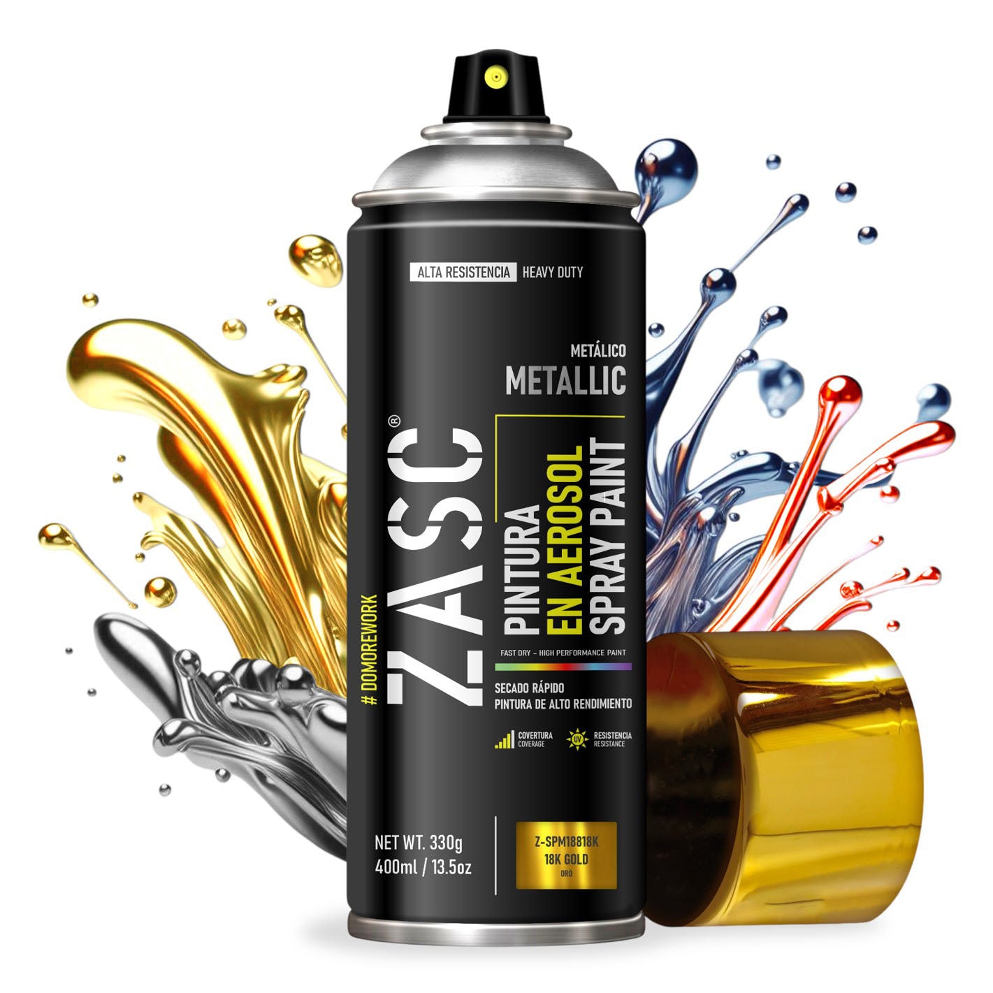 Pintura En Spray / Aerosol Zasc Colores Metálicos 400ml