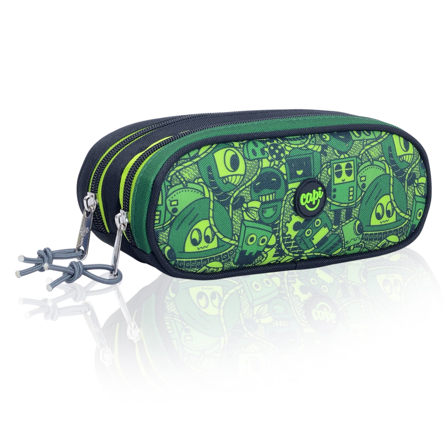 Cartuchera / Estuche Capi Ovalado Doble Cierre Green Doodle