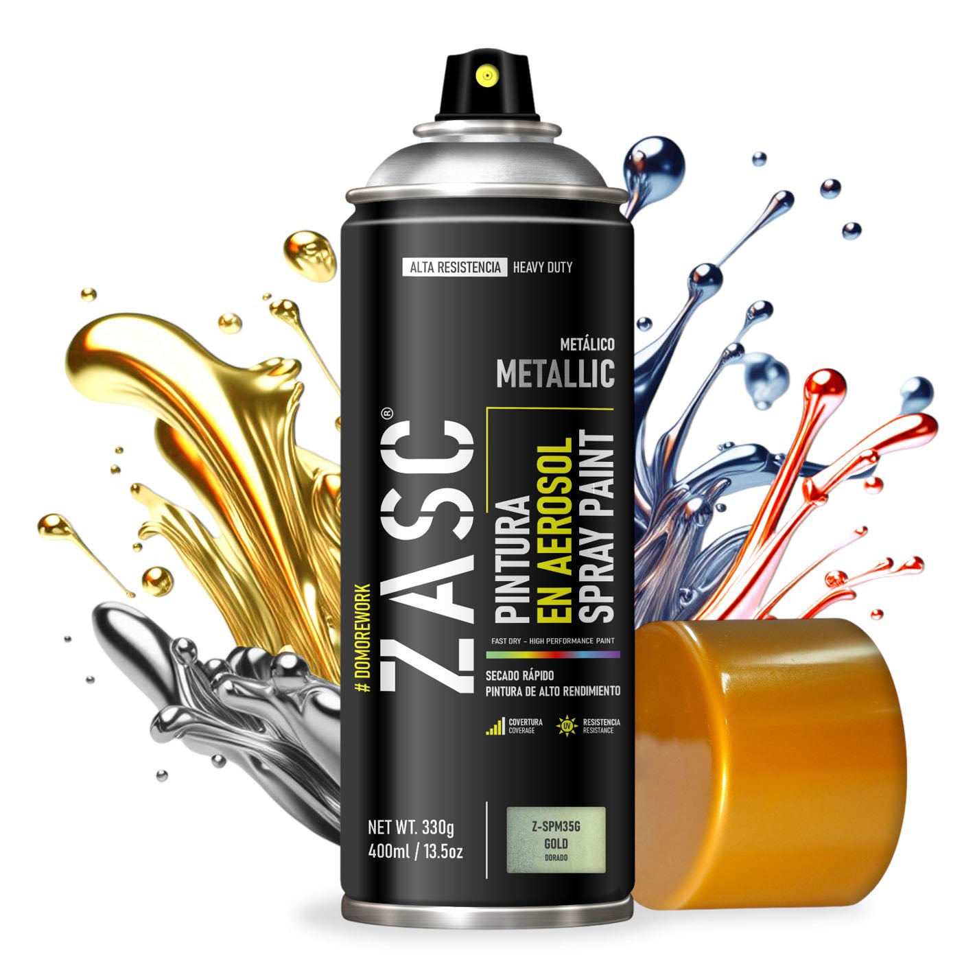 Pintura En Spray / Aerosol Zasc Colores Metálicos 400ml