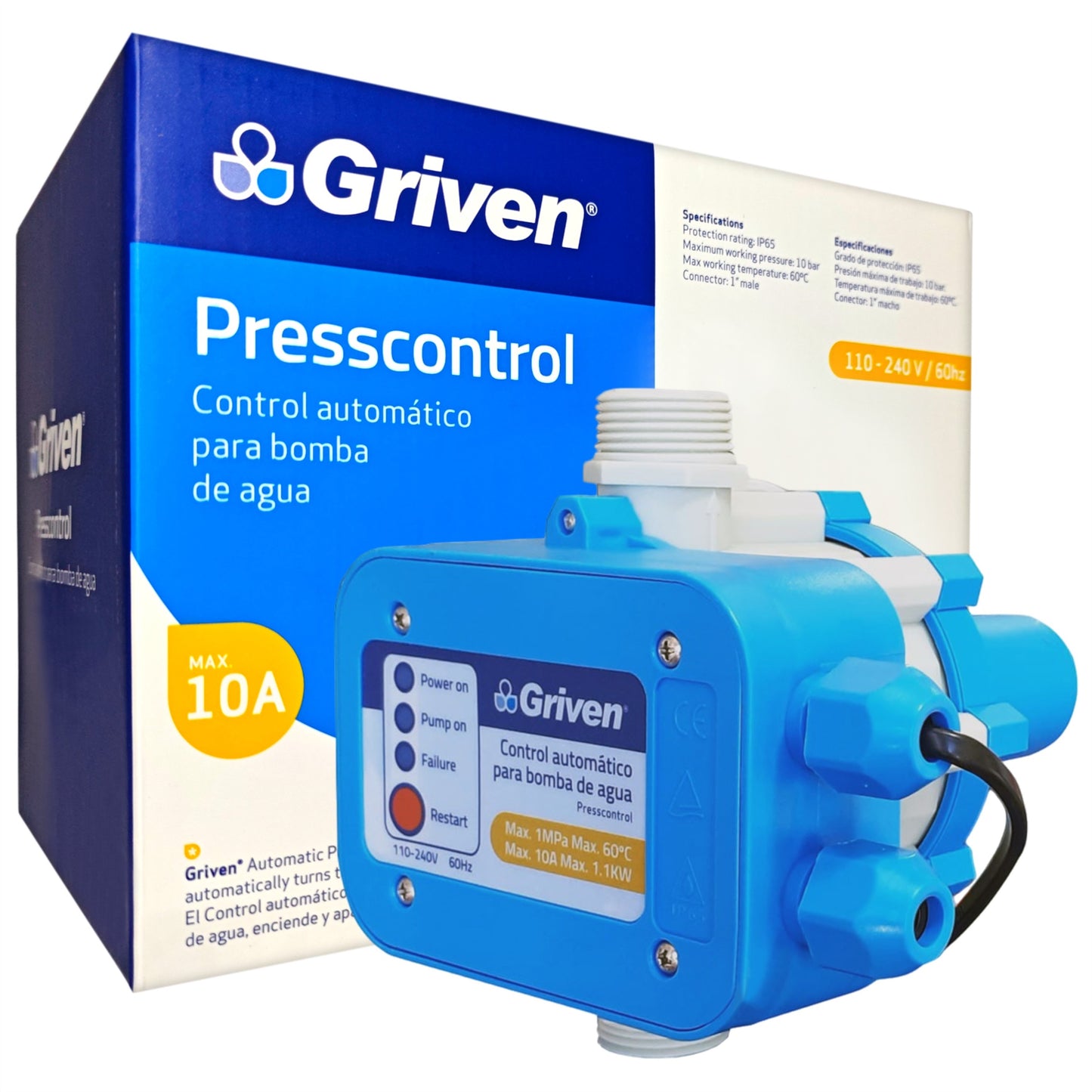 PressControl Control Automático Para Bomba De Agua Griven