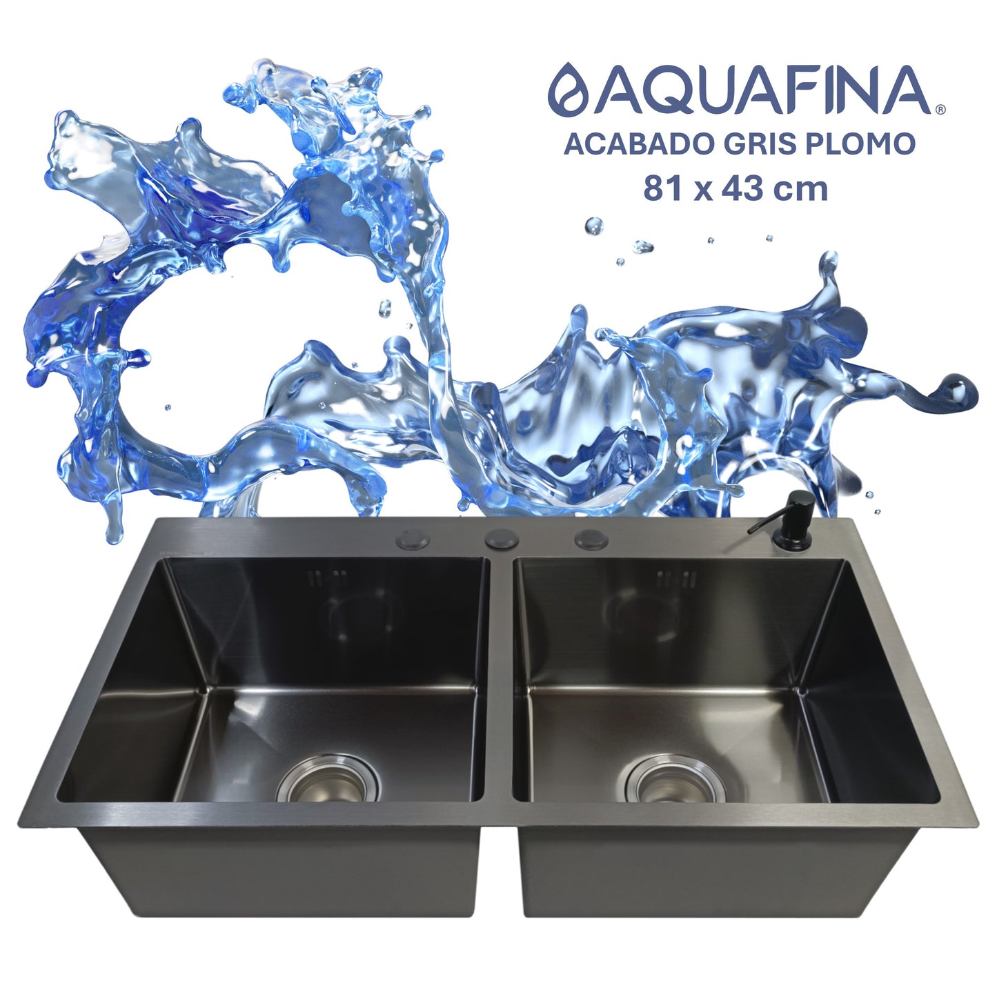 Fregadero / Lavaplatos Aquafina Empotrable Doble Tina 81x43cm