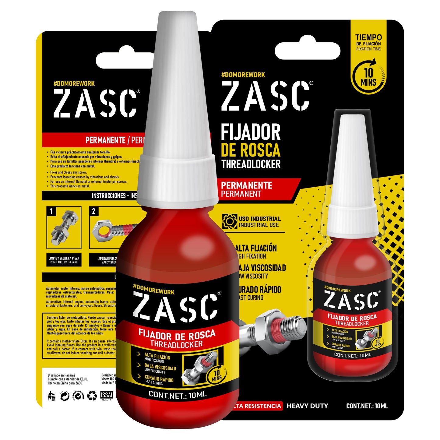 Fijador De Rosca Trabarosca ZASC Rojo Súper Fuerte 10ml