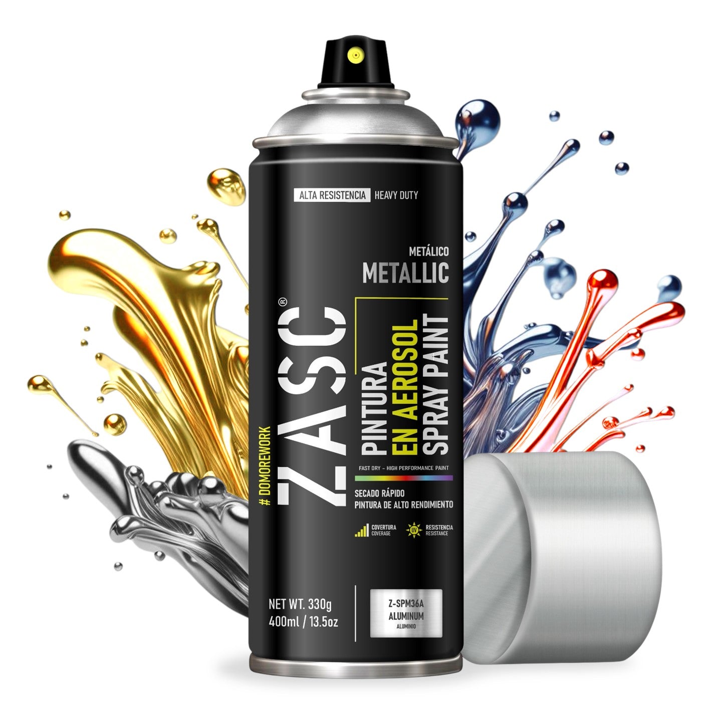 Pintura En Spray / Aerosol Zasc Colores Metálicos 400ml
