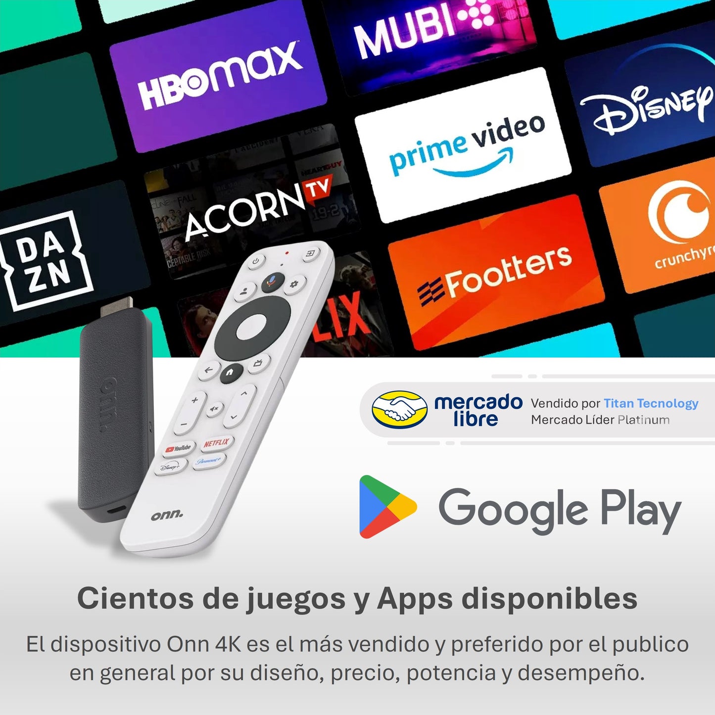 Watch Onn HD 2K Google Tv Stick Android Streaming 1.5GB Ram / GB Rom