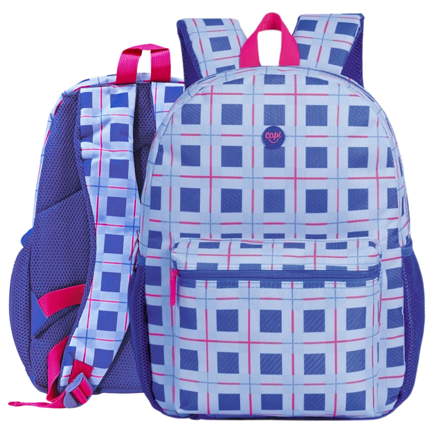 Bolso / Morral Grande Blue Pink + Porta Tablet 15"