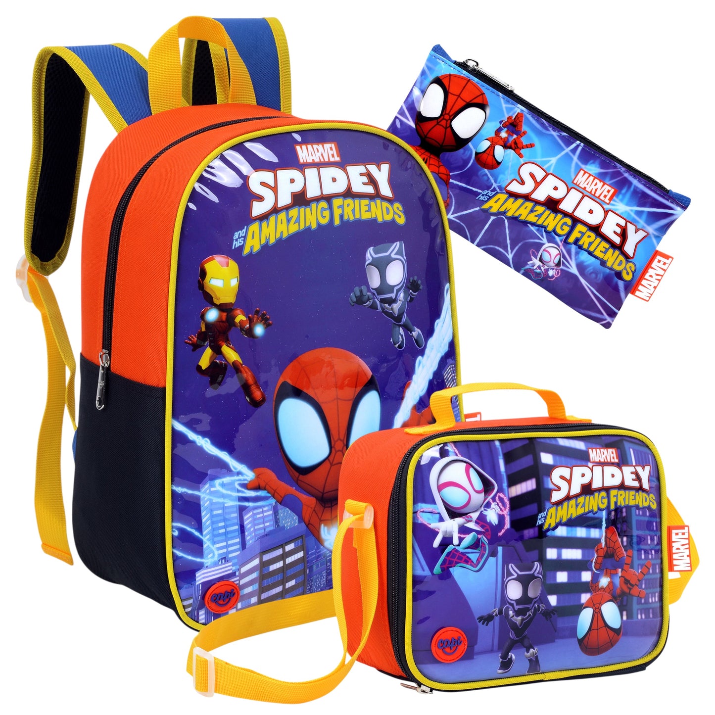 Tripack / Morral + Lonchera + Estuche Capi Kids - Spidey And Friends (XS)