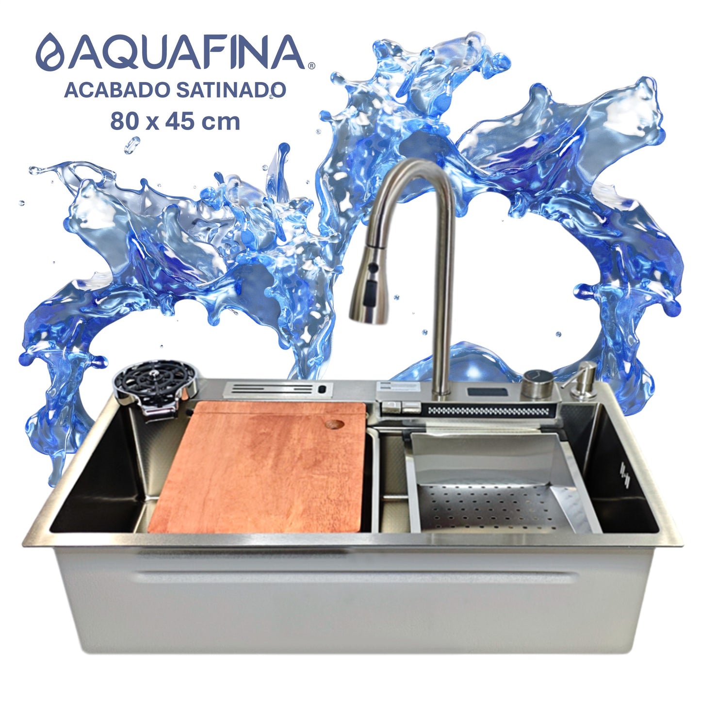Fregadero / Lavaplatos Aquafina Moderno Set Completo 80x45cm