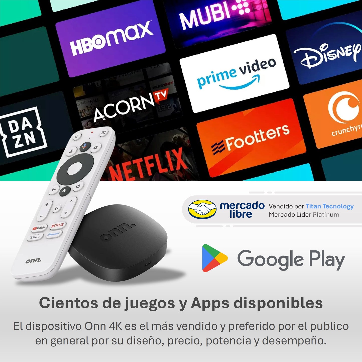 Watch Onn 4K Google Tv Streaming Android Dolby Atmos 2GB Ram / 8GB Rom
