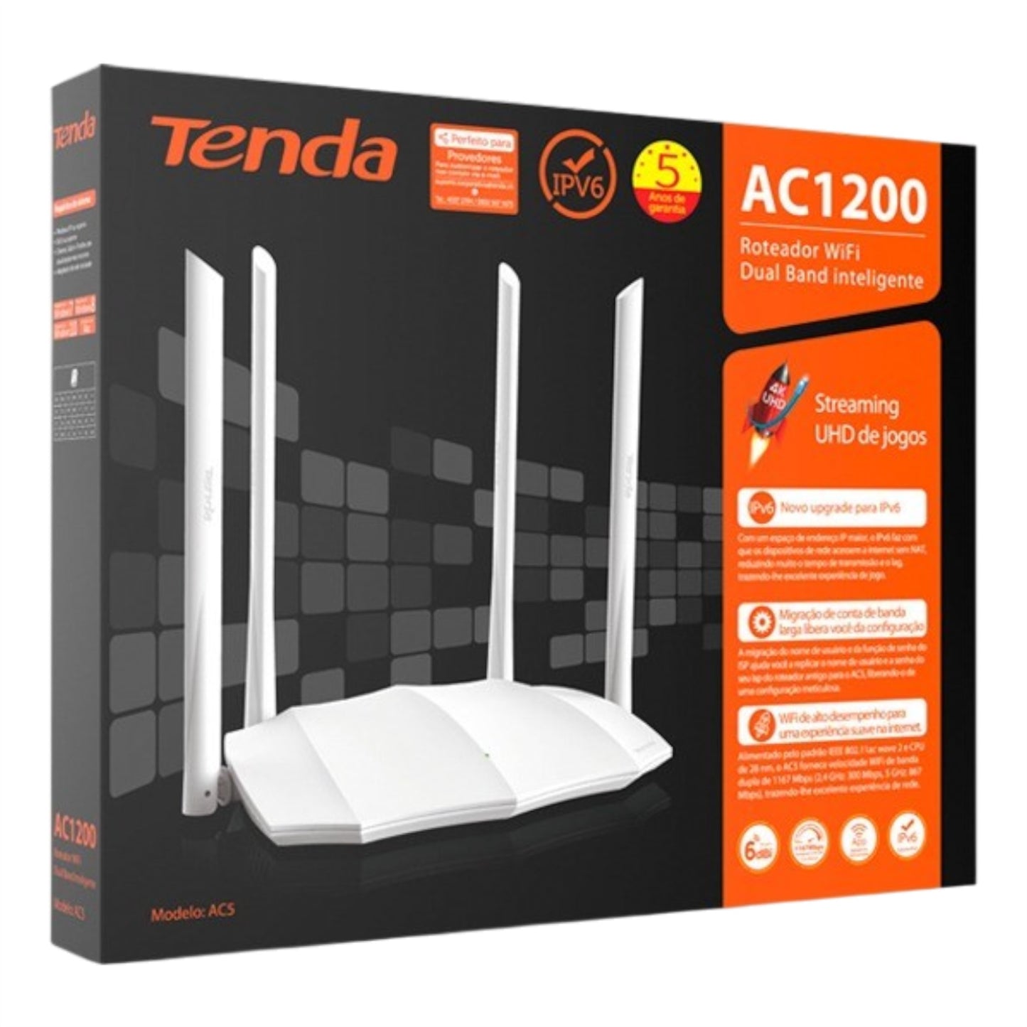 Router AC1200 Tenda Wifi Doble Banda AC5 6dbi Cantv / Fibra