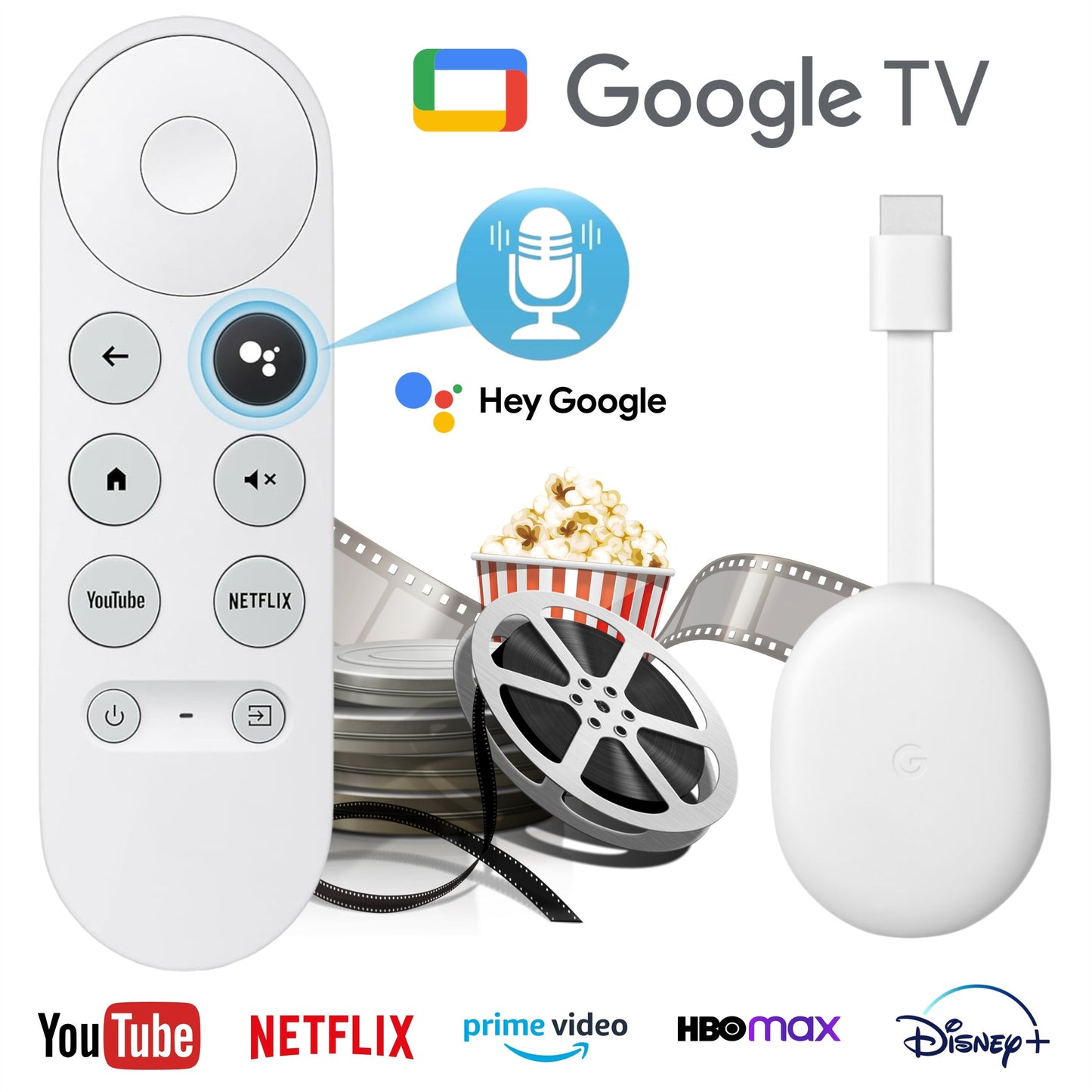Chromecast Google Tv Full Hd Streaming Tv Con Control De Voz