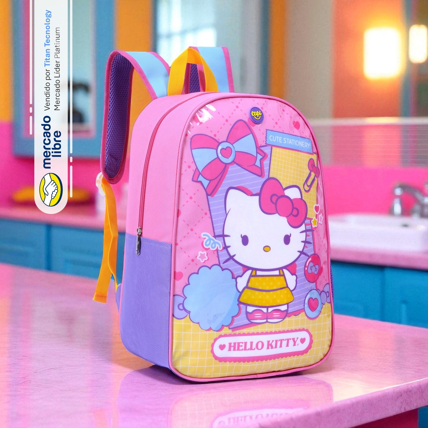 Tripack / Morral + Lonchera + Estuche Capi Kids - Hello Kitty Iconic (S)