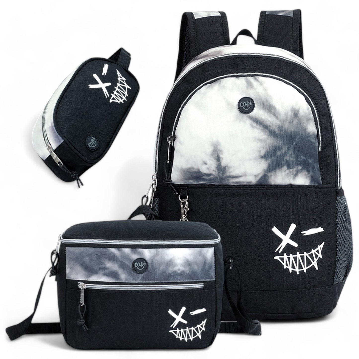 Combo Morral + Cartuchera + Lonchera Energy Street Art Capi