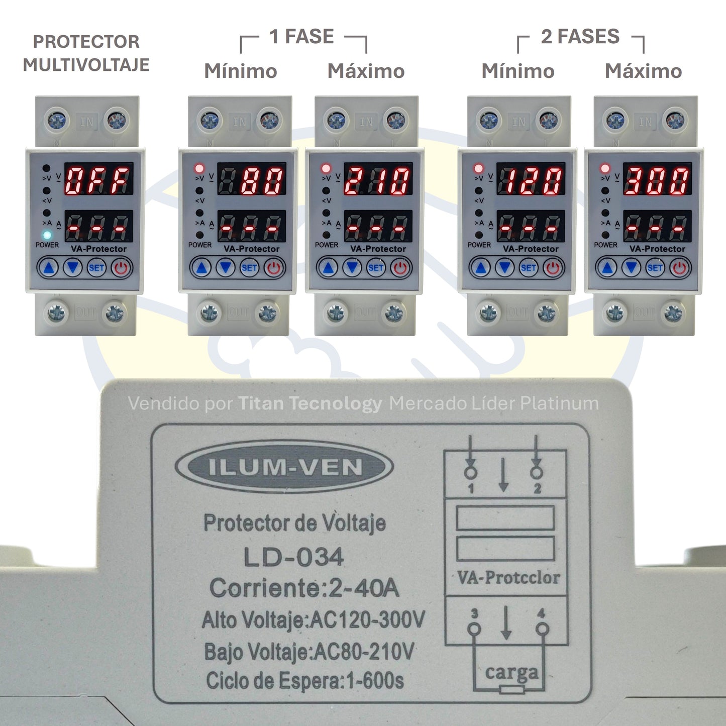 Protector / Supervisor Multi-voltaje Digital 110/220v 40amp