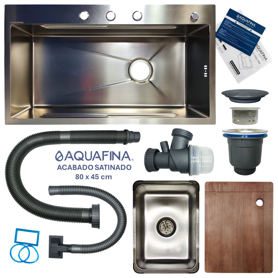 Fregadero / Lavaplatos Aquafina Set Empotrable 80x45cm