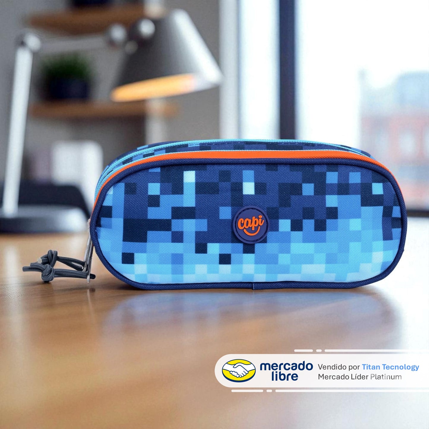 Cartuchera / Estuche Capi Ovalado Doble Cierre Bricks