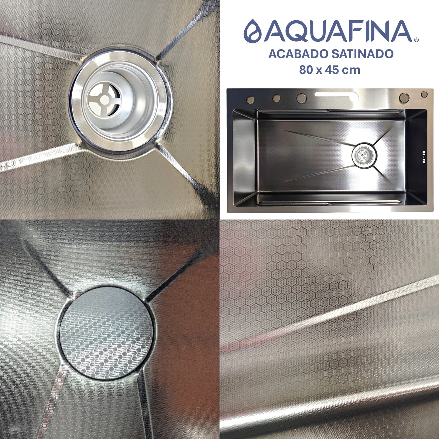 Fregadero / Lavaplatos Grande Aquafina Empotrable 80x45cm