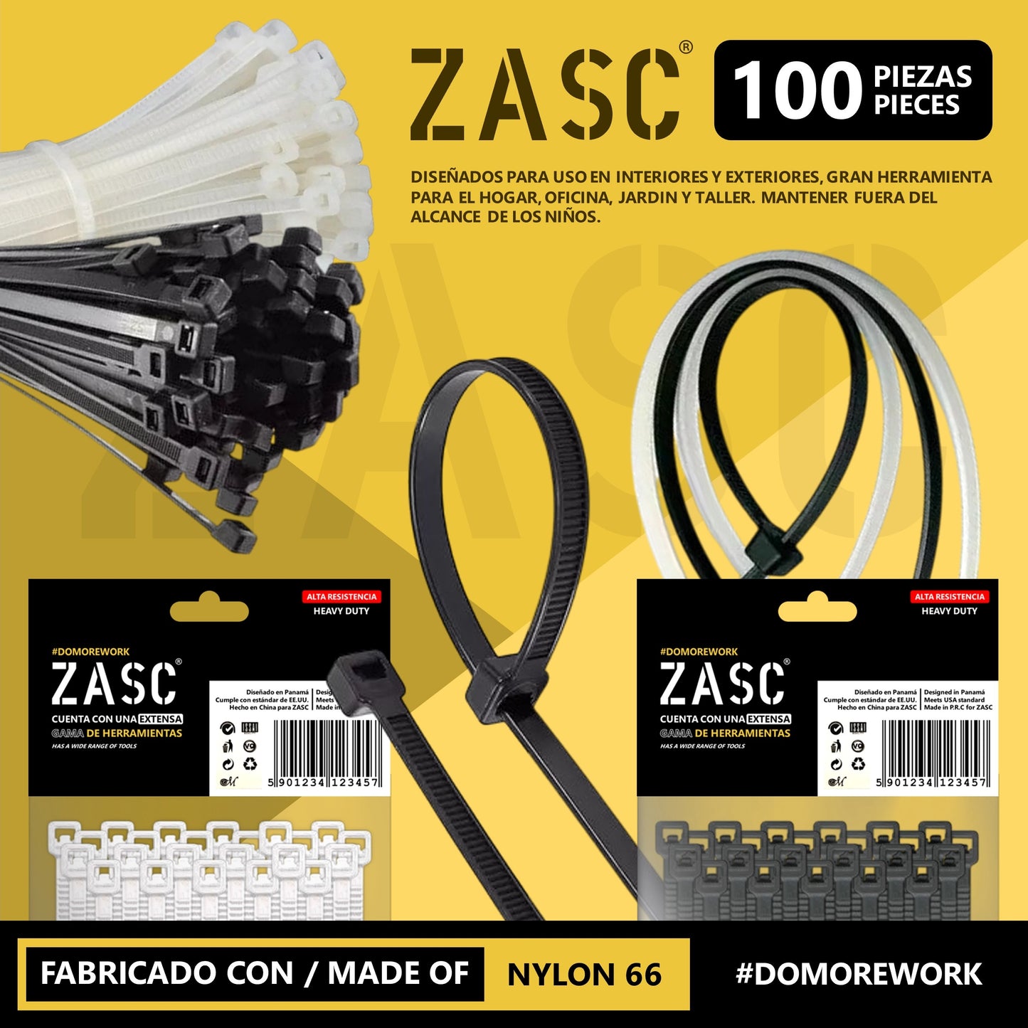 Kit de Tirrajes Plásticos T-rap Multiusos 100 Unidades
