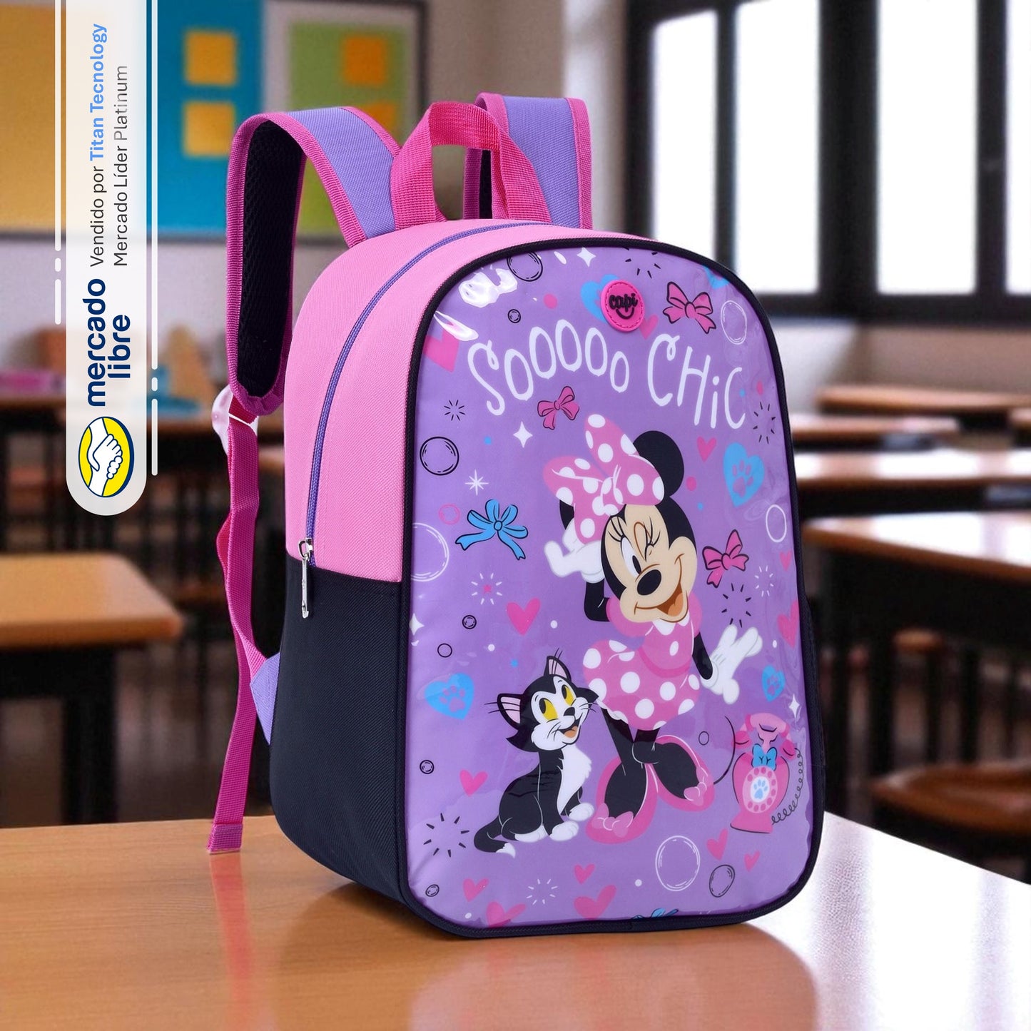 Tripack / Morral + Lonchera + Estuche Capi Kids - Minnie Chic (XS)