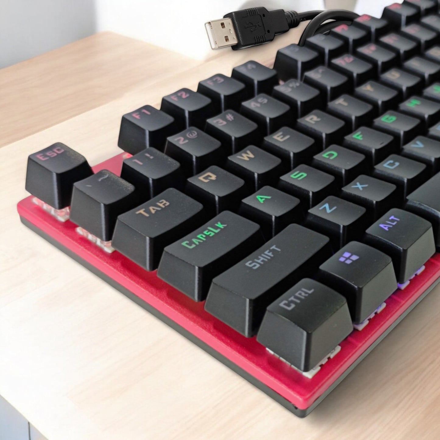Teclado Mecánico Gamer Hot Swap Red USB Led RGB Switch Azul