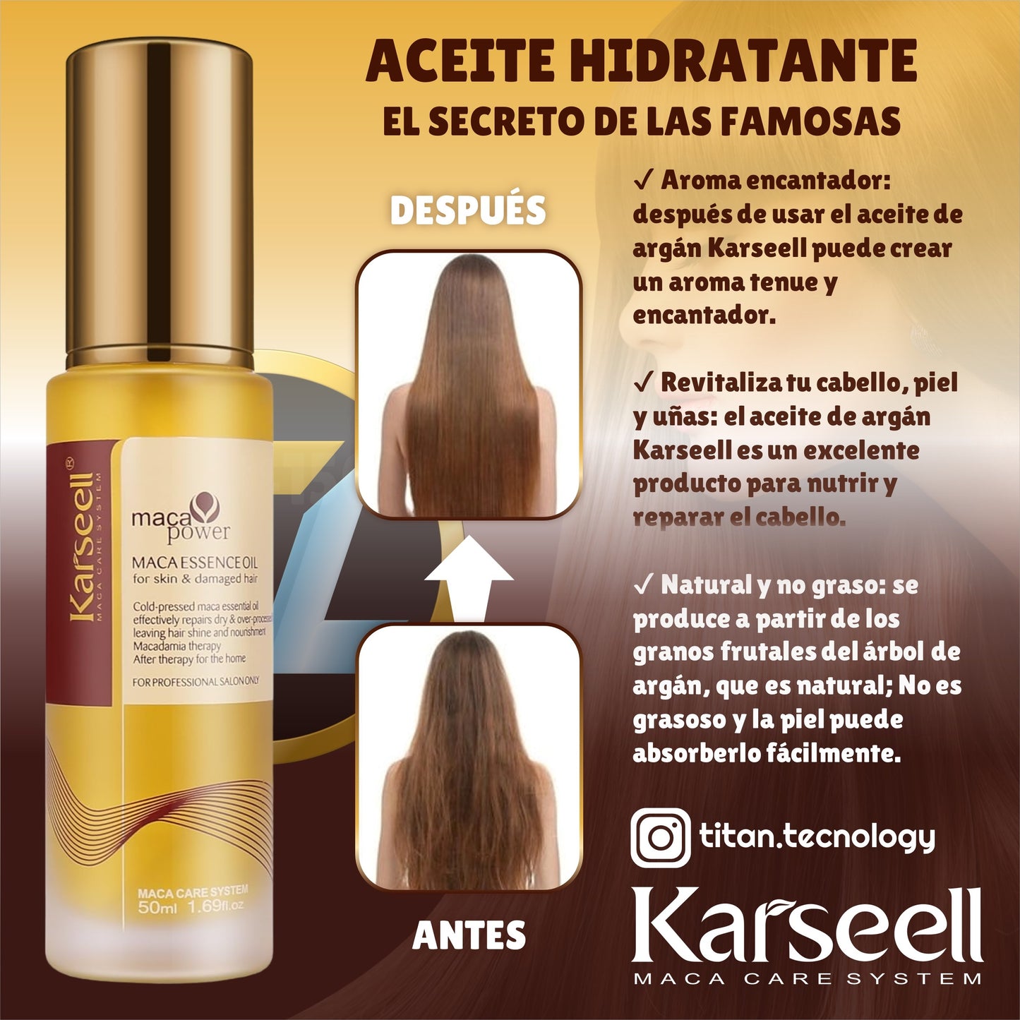 Karseell Serum Aceite Hidratante De Argán Marroqui de 50 ml Original
