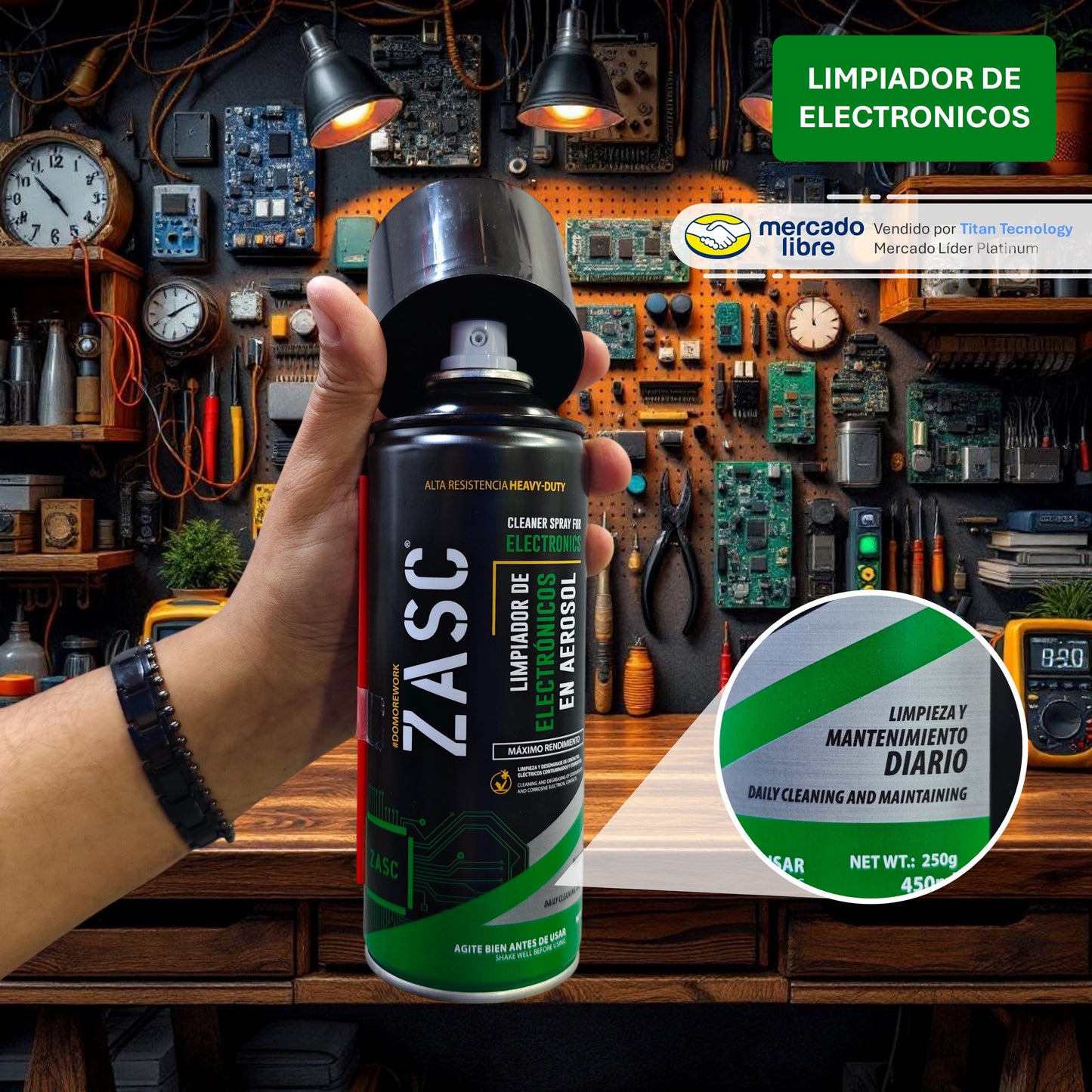 Limpiador De Contacto Electrónico Zasc En Spray 450ml