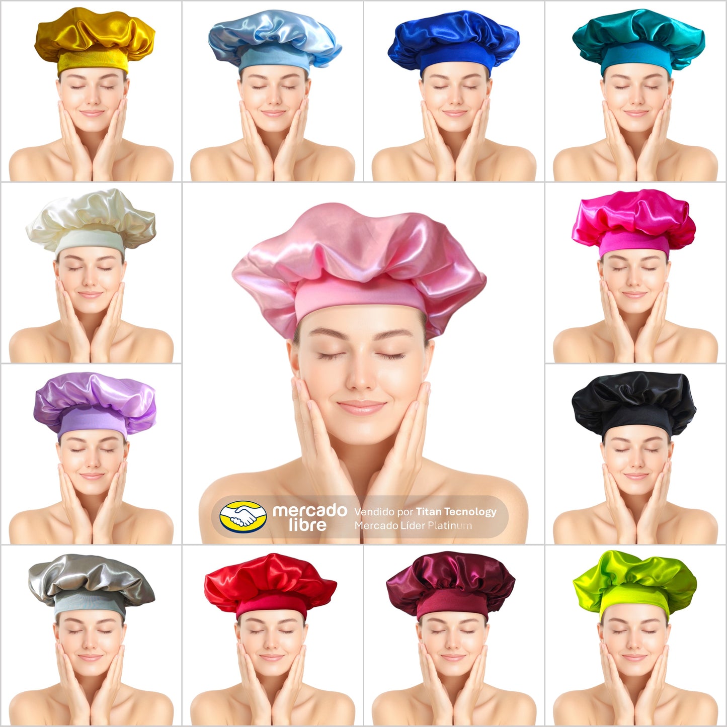 Bonnet / Gorro de Satén para dormir y evitar el frizz - Corto