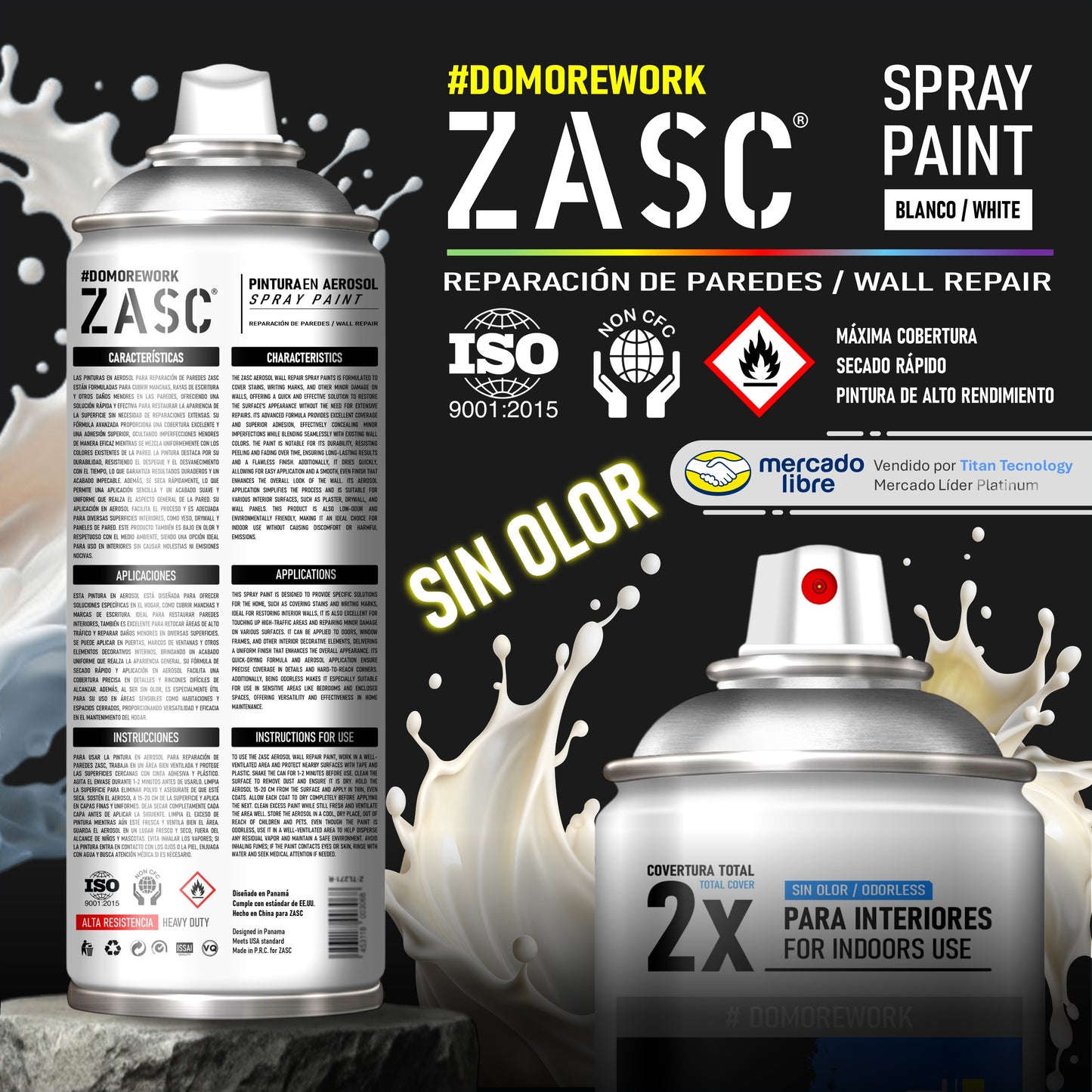 Pintura En Spray / Aerosol Zasc Blanca Reparadora (sin-olor) 400ml