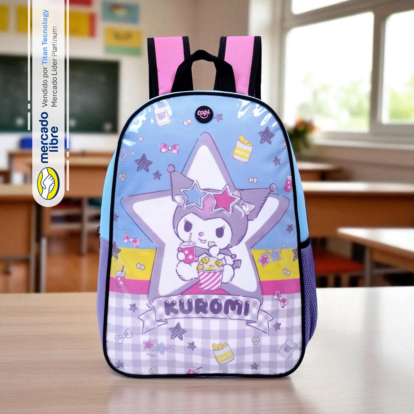 Tripack / Morral + Lonchera + Estuche Capi Kids - Kuromi All Star (S)