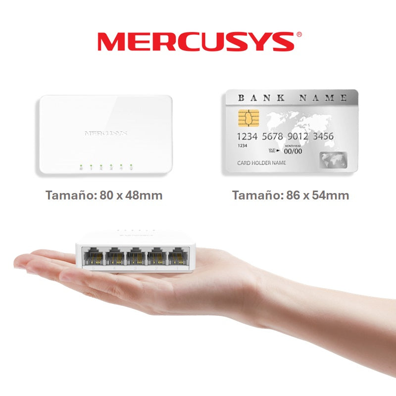 Switch Desktop 5 Puertos 10/100 Mbps RJ-45 MS105 Mercusys