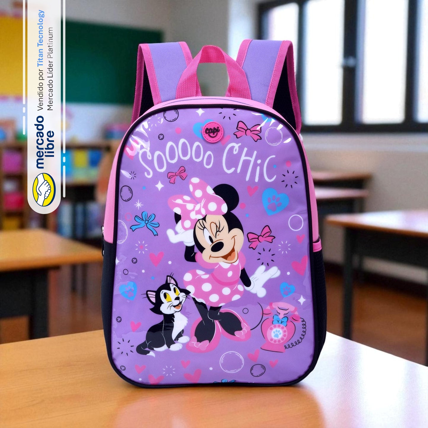 Tripack / Morral + Lonchera + Estuche Capi Kids - Minnie Chic (XS)