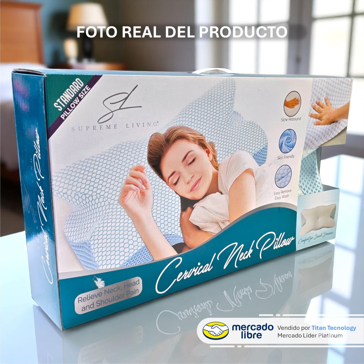 Almohada / Memory Foam Cervical Ortopédica Premium - 64x35cm