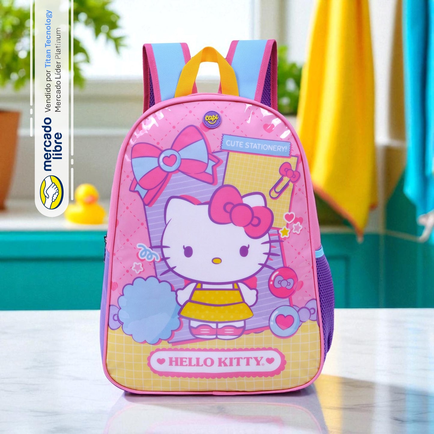 Tripack / Morral + Lonchera + Estuche Capi Kids - Hello Kitty Iconic (S)