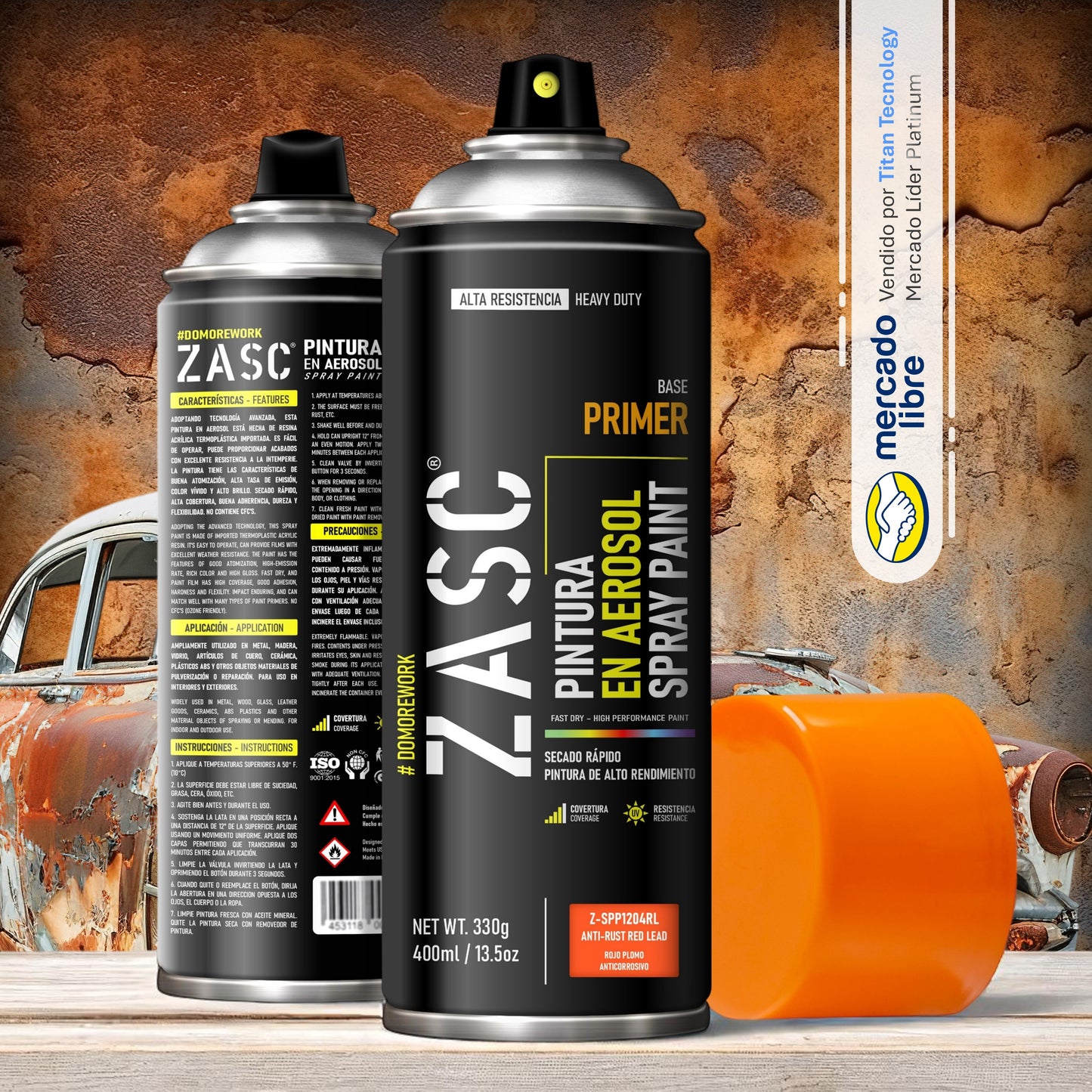 Pintura En Spray / Aerosol Zasc - Fondo Anticorrosivo 400ml