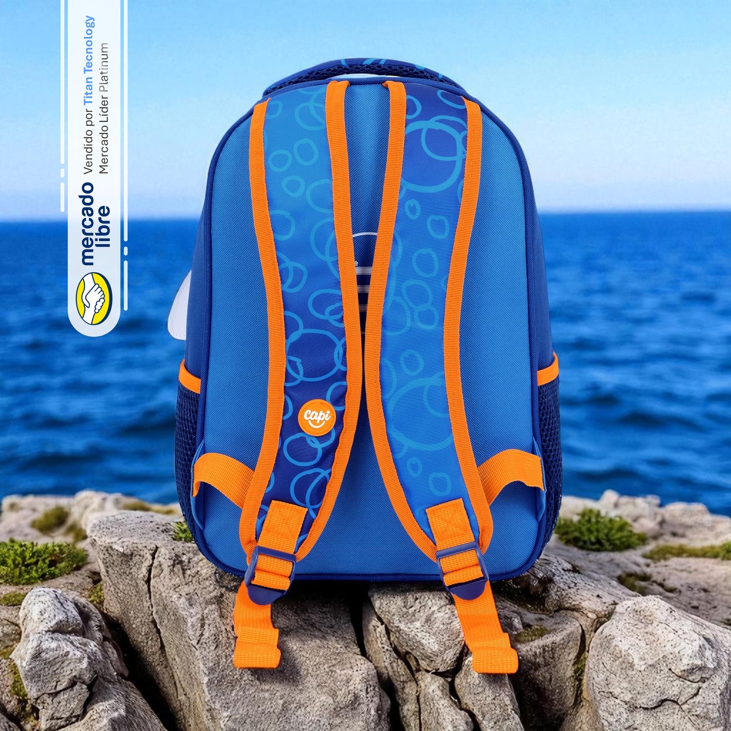 Bolso / Morral Capi Kids Mediano Cool Shark (XS)