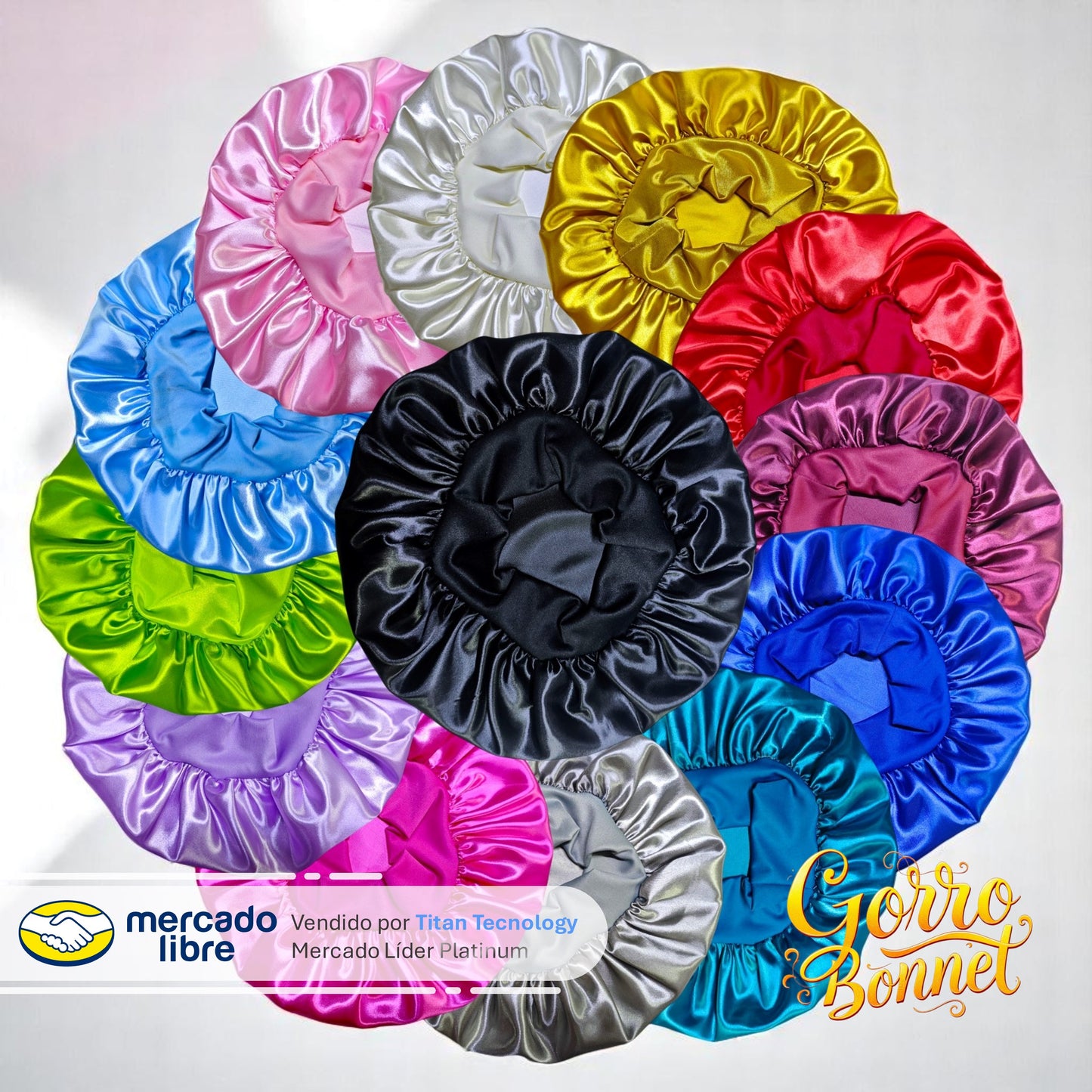 Bonnet / Gorro de Satén para dormir y evitar el frizz - Corto