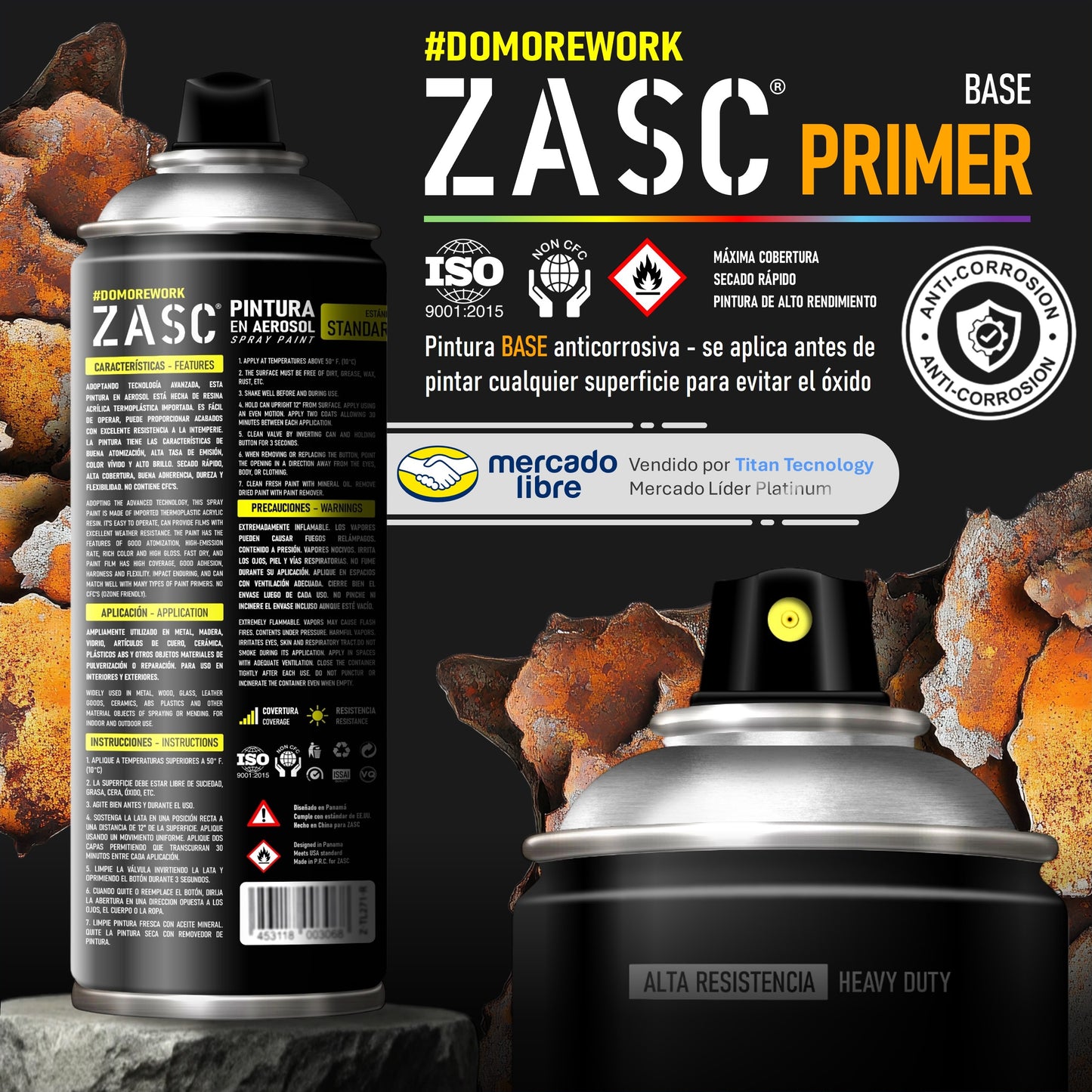Pintura En Spray / Aerosol Zasc - Fondo Anticorrosivo 400ml
